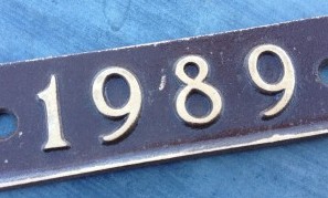 Lots of vendors sold number & letter plaques. This is the year we were married. I'm going to make some kind of a sign with it.