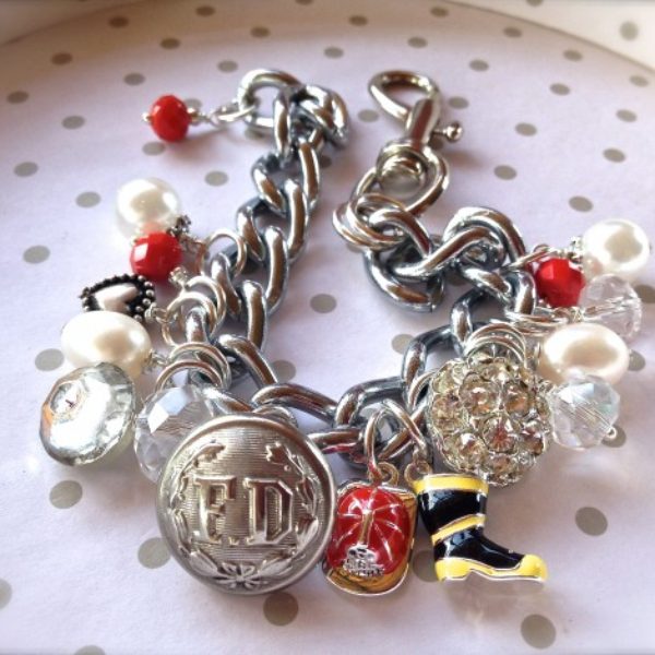 Katie loves a fireman and this bracelet is a birthday gift from girlfriends.