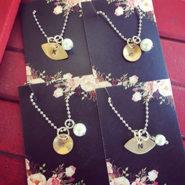 Initial necklaces chosen by Jody for girls graduating high school.