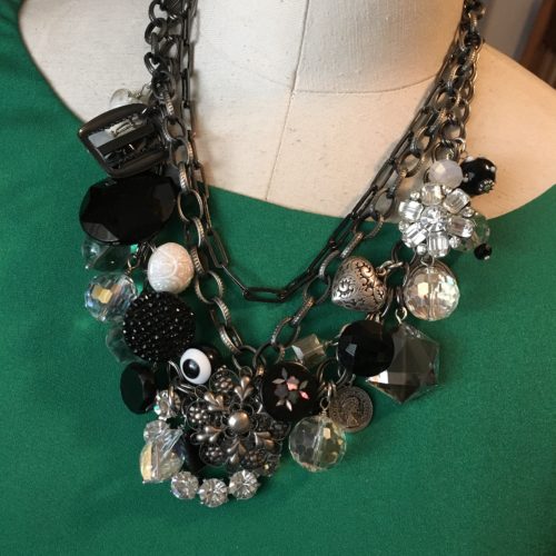 trinket, buttons & buckles necklace was selected at the May 2016 Junk In The Trunk Vitage Market