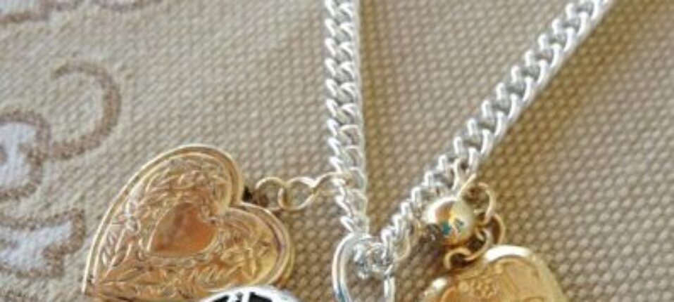 College graduation gift for Jessica from her Mom using two gold lockets with sentimental value.