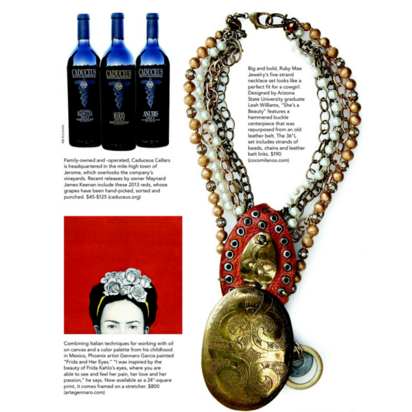 Necklace featured in Phx Home & Garden courtesy Coco Milano’s