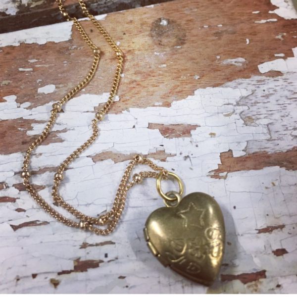 Locket on chain chosen at Sweet Salvage