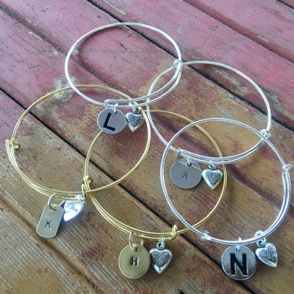 Initial Bangles chosen for Christmas gifts